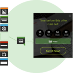 A green circle with a time before the offer runs out.