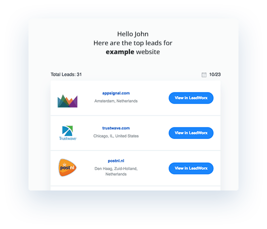 Leadworx Review: Email alerts