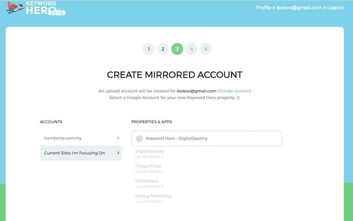 Keyword Hero Review: Keyword Hero creates a mirrored account of your Google Analytics property