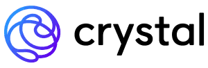The crystal logo on a dark background.