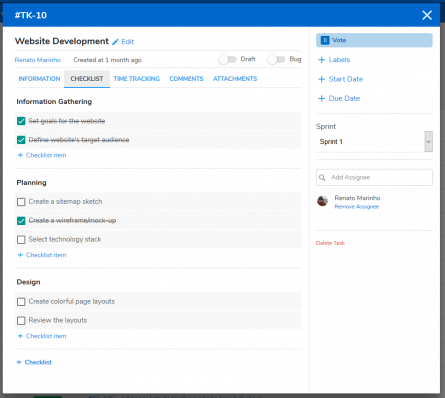 A screen shot of the website development screen.