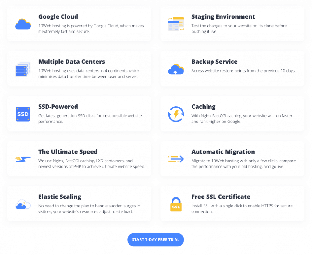 10Web's Google Cloud Managed WordPress Hosting