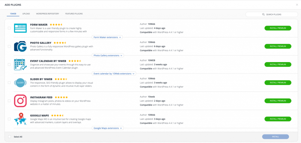 10Web's Premium WordPress Plugins