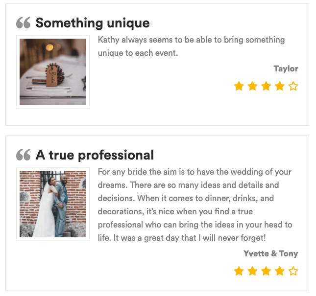 Star Rating Testimonials on Strong Testimonials