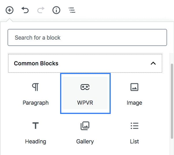WPVR comes with native Gutenberg blocks