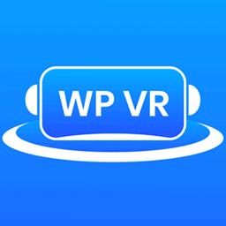 Wp vr app icon on a blue background.