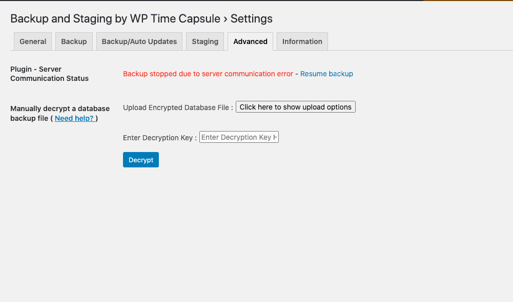 Easily find timed out updates with WP Time Capsule