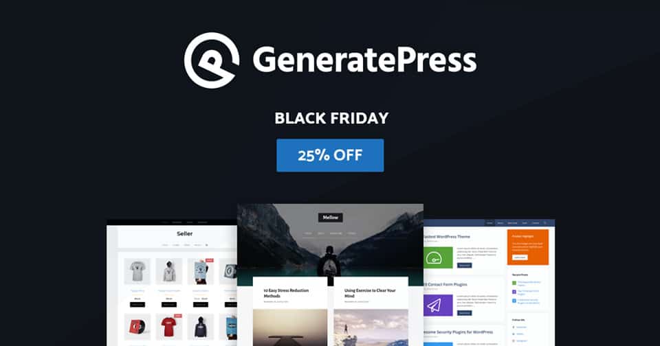 generatepress black friday cyber monday wordpress deal