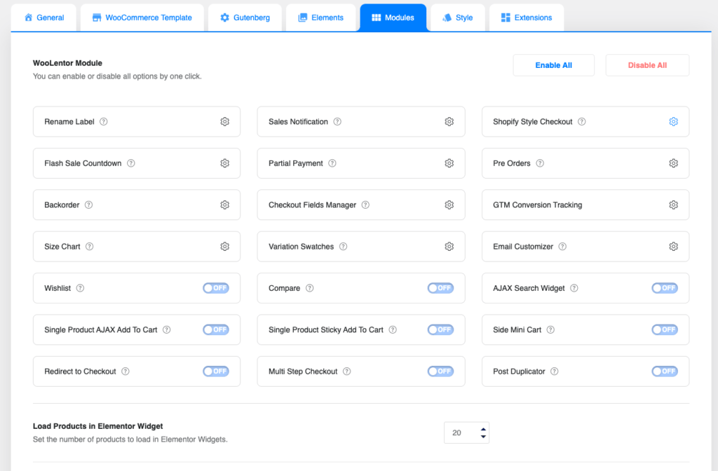 woolentor review - woolentor modules