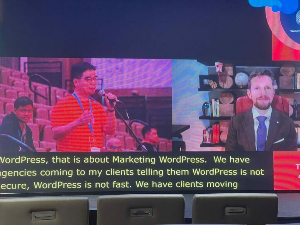 Asking Matt a question during the AMA