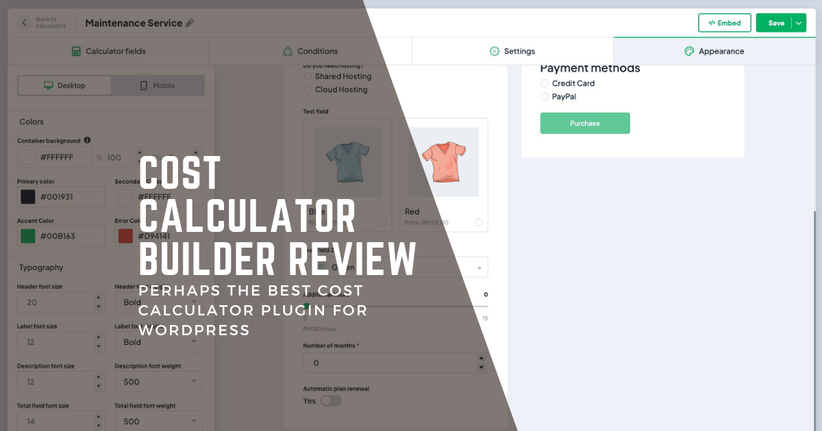 Cost Calculator Builder Review : Best WordPress Calculator Plugin Perhaps